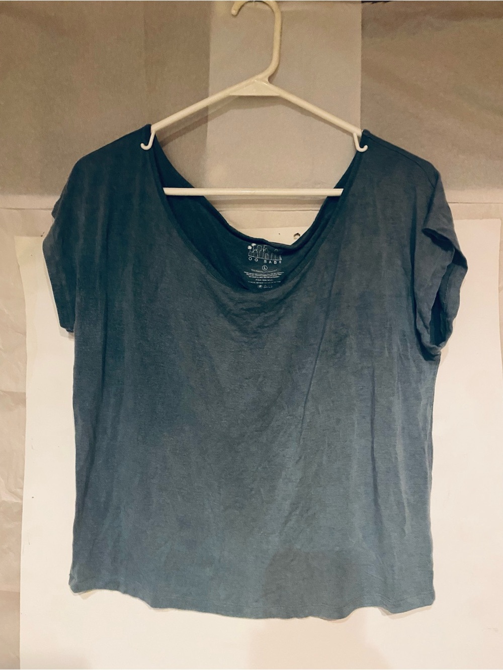 💎3 FOR $15 Women's Relaxed Scoop Neck Short Sleeve Tee - Faded Teal